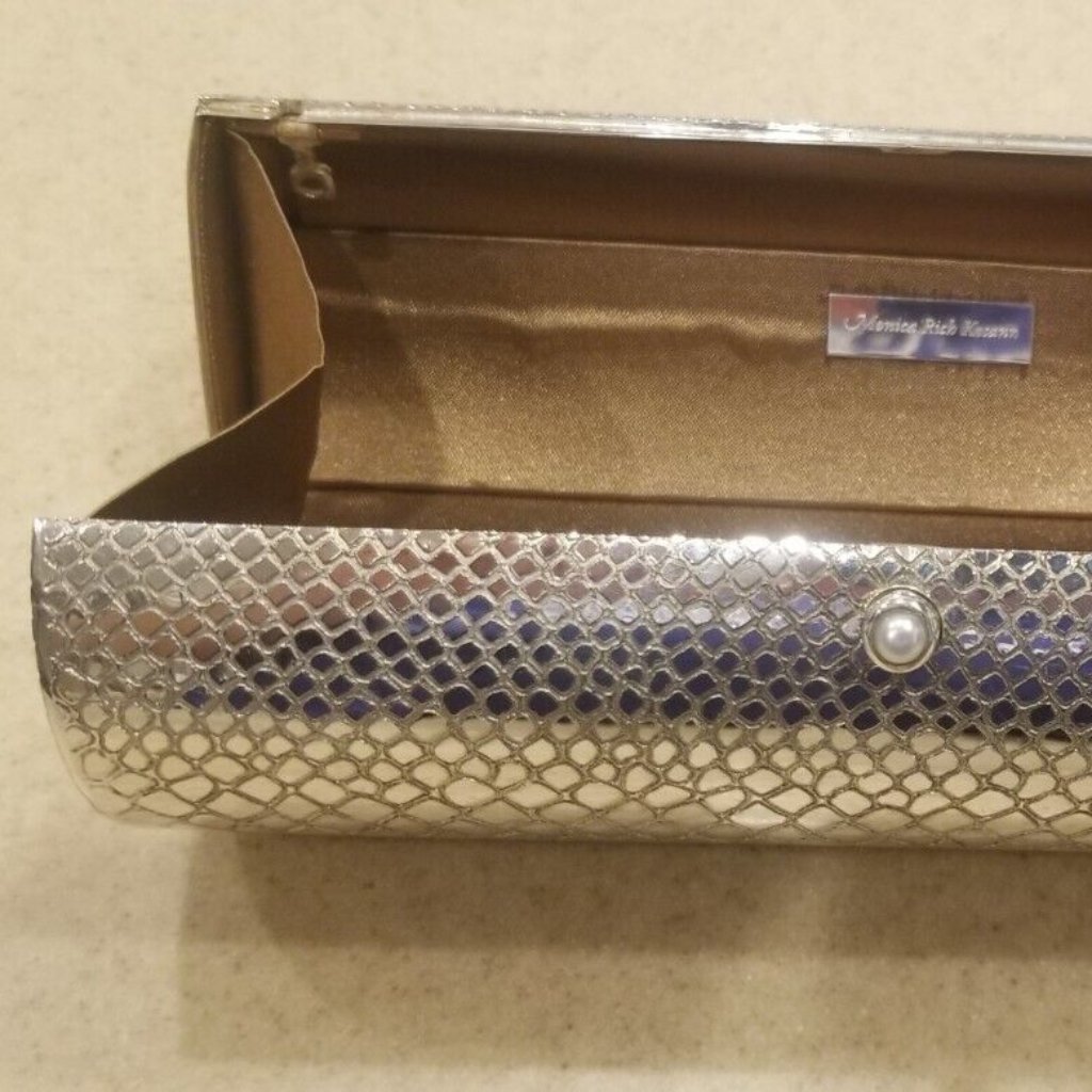 Rare 1 Of 2 Monica Rich Kosann Python Snakeskin Silver Vanity Bag Clutch Handbag — image 8 of 8